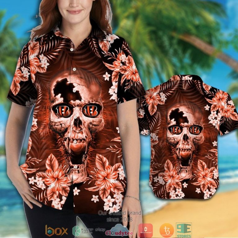 Cincinnati Bengals Skull 3D Illusion Hawaiian Shirt, Short - Hot Sale 2025 Cincinnati Bengals Skull 3D Illusion Hawaiian Shirt, Short - Hot Sale 2025