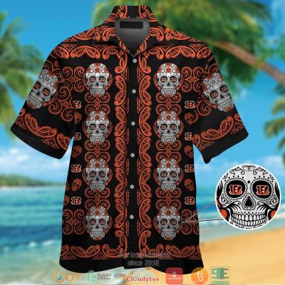 Cincinnati Bengals Small Sugar Skull Hawaiian Shirt, Short - Hot Sale 2025