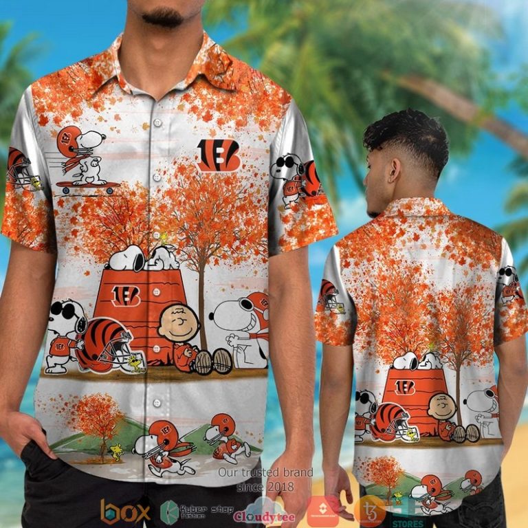 Cincinnati Bengals Snoopy And Charlie Brown Autumn Hawaiian Shirt, Short - Hot Sale 2025 Cincinnati Bengals Snoopy And Charlie Brown Autumn Hawaiian Shirt, Short - Hot Sale 2025