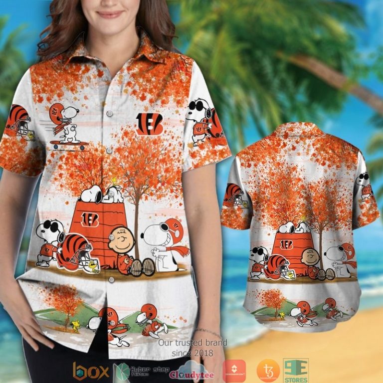 Cincinnati Bengals Snoopy And Charlie Brown Autumn Hawaiian Shirt, Short - Hot Sale 2025 Cincinnati Bengals Snoopy And Charlie Brown Autumn Hawaiian Shirt, Short - Hot Sale 2025