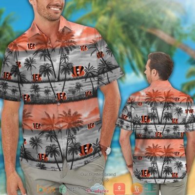 Cincinnati Bengals Coconut Island Grey Orange Hawaiian Shirt, Short - Hot Sale 2025