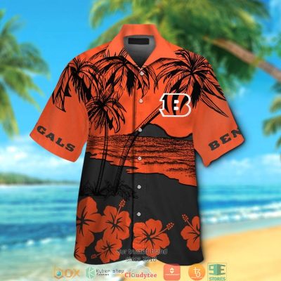 Cincinnati Bengals Coconut Island Hibiscus Orange Hawaiian Shirt, Short - Hot Sale 2025