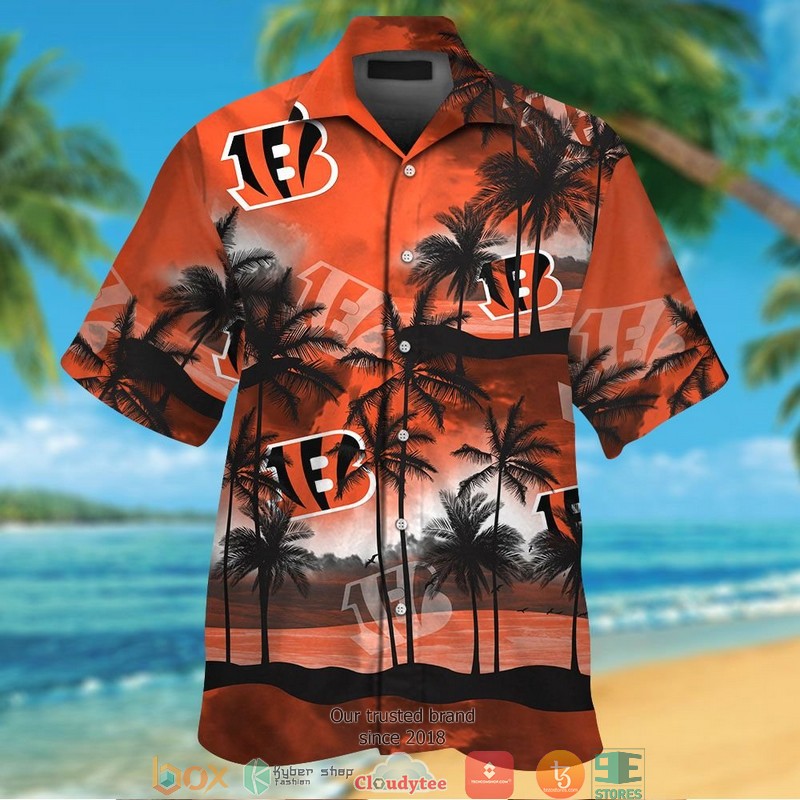 Cincinnati Bengals Coconut Island Ocean Orange Hawaiian Shirt, Short - Hot Sale 2025