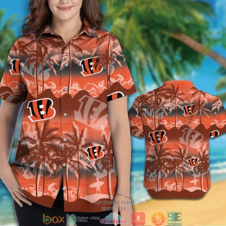 Cincinnati Bengals Coconut Island Waves Orange Hawaiian Shirt, Short - Hot Sale 2025