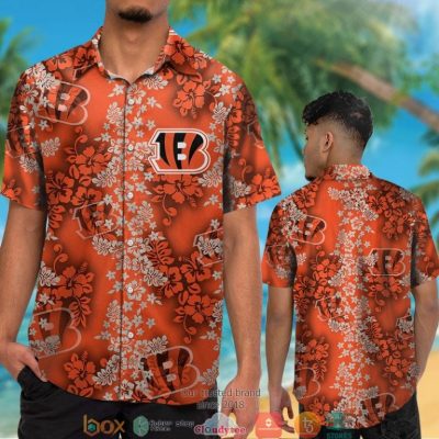 Cincinnati Bengals Hibiscus Flower Orange Pattern Hawaiian Shirt, Short - Hot Sale 2025