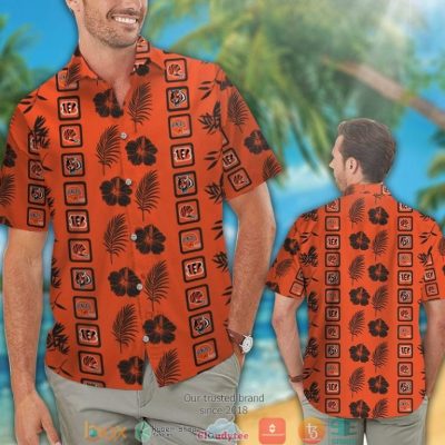 Cincinnati Bengals Hibiscus Leaf Pattern Orange Hawaiian Shirt, Short - Hot Sale 2025