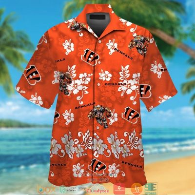 Cincinnati Bengals Hibiscus Pattern Orange Hawaiian Shirt, Short - Hot Sale 2025