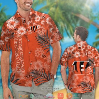 Cincinnati Bengals Leaf Hibiscus Orange Hawaiian Shirt, Short - Hot Sale 2025