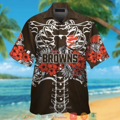 Cleveland Browns Blackbone Hibiscus Hawaiian Shirt, Short - Hot Sale 2025