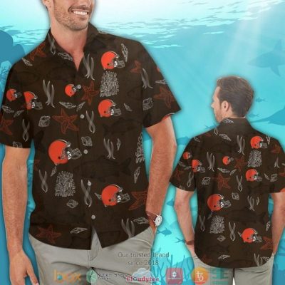 Cleveland Browns Fish Ocean Pattern Hawaiian Shirt, Short - Hot Sale 2025