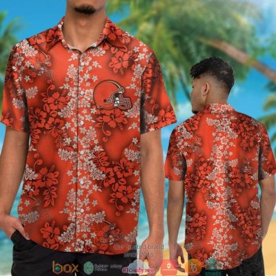 Cleveland Browns Hibiscus Flower Pattern Orange Hawaiian Shirt, Short - Hot Sale 2025