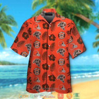 Cleveland Browns Hibiscus Leaf Pattern Orange Hawaiian Shirt, Short - Hot Sale 2025