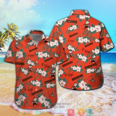 Cleveland Browns Hibiscus Orange Hawaiian Shirt, Short - Hot Sale 2025