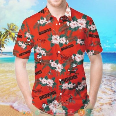 Cleveland Browns Hibiscus Orange Hawaiian Shirt, Short - Hot Sale 2025