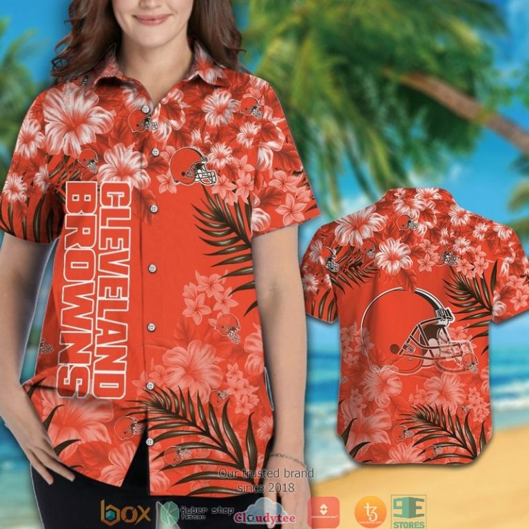 Cleveland Browns Hibiscus Leaf Orange Hawaiian Shirt, Short - Hot Sale 2025 Cleveland Browns Hibiscus Leaf Orange Hawaiian Shirt, Short - Hot Sale 2025