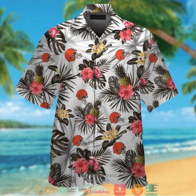 Cleveland Browns Hibiscus Pineapple Pattern White Hawaiian Shirt, Short - Hot Sale 2025