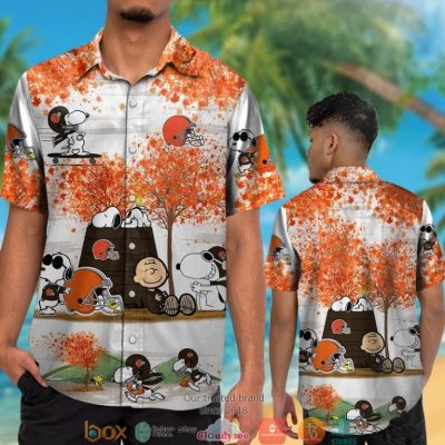 Cleveland Browns Snoopy And Charlie Brown Autumn Hawaiian Shirt, Short - Hot Sale 2025