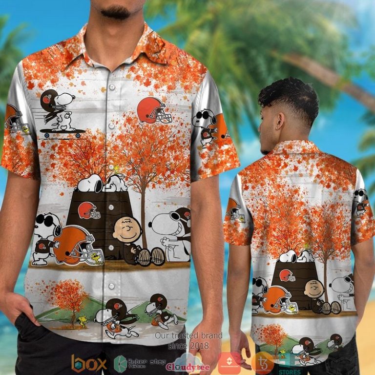 Cleveland Browns Snoopy And Charlie Brown Autumn Hawaiian Shirt, Short - Hot Sale 2025 Cleveland Browns Snoopy And Charlie Brown Autumn Hawaiian Shirt, Short - Hot Sale 2025