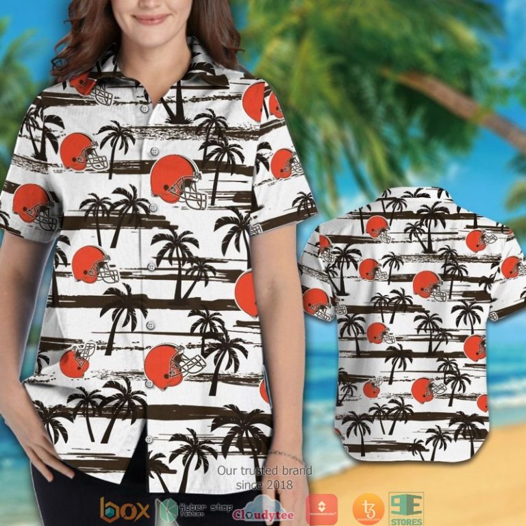 Cleveland Browns Coconut Pattern White Hawaiian Shirt, Short - Hot Sale 2025 Cleveland Browns Coconut Pattern White Hawaiian Shirt, Short - Hot Sale 2025
