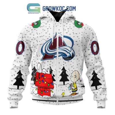 Colorado Avalanche NHL Mix Snoopy Peanuts Christmas Personalized Hoodie T Shirt