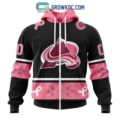 Colorado Avalanche NHL Special Style Paisley In October We Wear Pink Breast Cancer Personalized Hoodie T Shirt