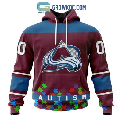 Colorado Avalanche NHL Special Unisex Kits Hockey Fights Against Autism Hoodie T Shirt