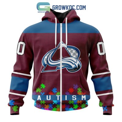 Colorado Avalanche NHL Special Unisex Kits Hockey Fights Against Autism Hoodie T Shirt