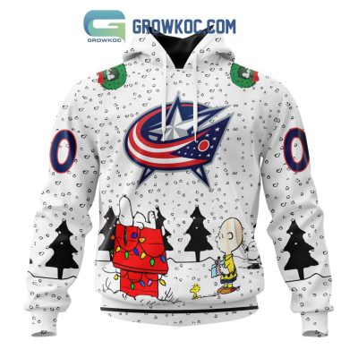 Columbus Blue Jackets NHL Mix Snoopy Peanuts Christmas Personalized Hoodie T Shirt