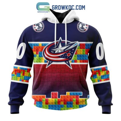 Columbus Blue Jackets NHL Special Autism Awareness Design Hoodie T Shirt Columbus Blue Jackets NHL Special Autism Awareness Design Hoodie T Shirt