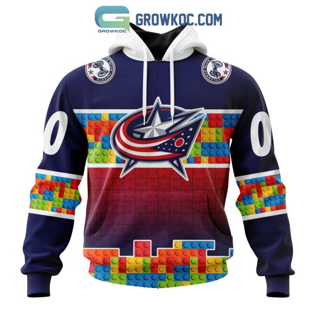 Columbus Blue Jackets NHL Special Autism Awareness Design Hoodie T Shirt