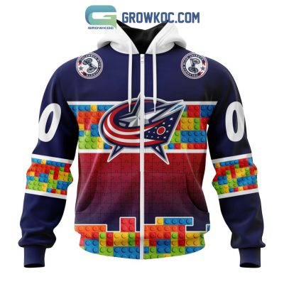 Columbus Blue Jackets NHL Special Autism Awareness Design Hoodie T Shirt