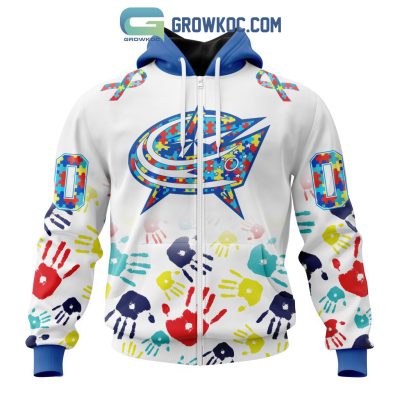 Columbus Blue Jackets NHL Special Autism Awareness Hands Hoodie T Shirt