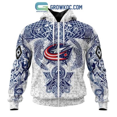 Columbus Blue Jackets NHL Special Norse Viking Symbols Hoodie T Shirt