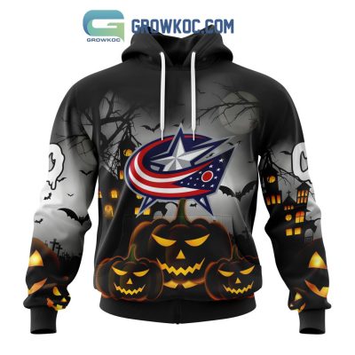 Columbus Blue Jackets NHL Special Pumpkin Halloween Night Hoodie T Shirt