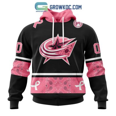Columbus Blue Jackets NHL Special Style Paisley In October We Wear Pink Breast Cancer Personalized Hoodie T Shirt