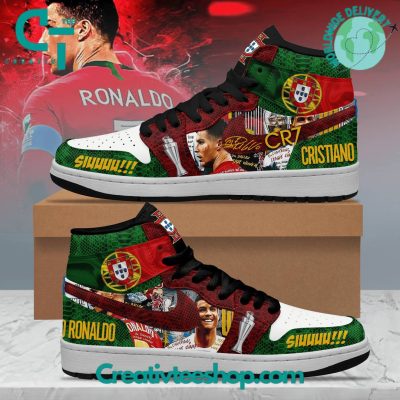 Cristiano Ronaldo in Portugal National Football Team "Siuuuuu!" Special Edition Air Jordan 1 Sneaker - Creativteeshop