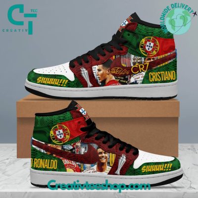 Cristiano Ronaldo in Portugal National Football Team "Siuuuuu!" Special Edition Air Jordan 1 Sneaker - Creativteeshop