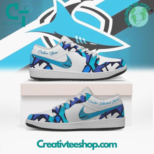 Cronulla Sharks NRL Air Jordan 1 Sneaker - soulcals.com