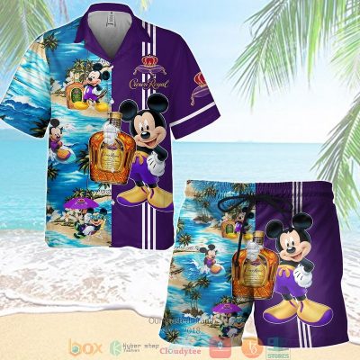 Crown Royal Mickey Mouse On The Beach 3D Hawaiian Shirt, Short - Hot Sale 2025