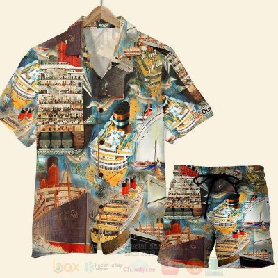 Cruising-Ship Pattern Hawaiian Shirt, Short - Hot Sale 2025