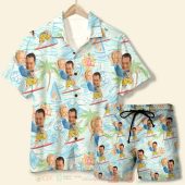 Custom Face Surfing Hawaiian Shirt Short.jpg - demo10