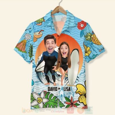 Custom Surfing-Laughing Couple Hawaiian Shirt, Short - Hot Sale 2025