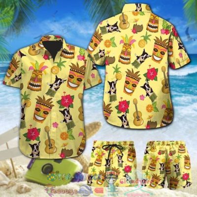 Boston Terrier Tropical Tiki Pineapple Hawaiian Shirt And Shorts - Hot Sale 2025
