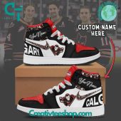 WHL Calgary Hitmen Custom Name Air Jordan 1 Sneaker - soulcals.com