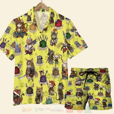 D & D, For Game Lovers, D & D Cat Character Pattern Hawaiian Shirt, Short - Hot Sale 2025
