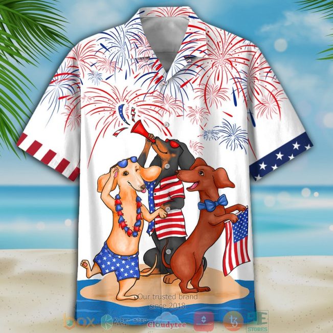Dachshund Firework Independence Day Is Coming Hawaiian Shirt, Shorts - Hot Sale 2025
