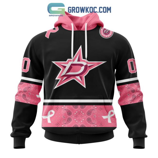 Dallas Stars NHL Special Style Paisley In October We Wear Pink Breast Cancer Personalized Hoodie T Shirt
