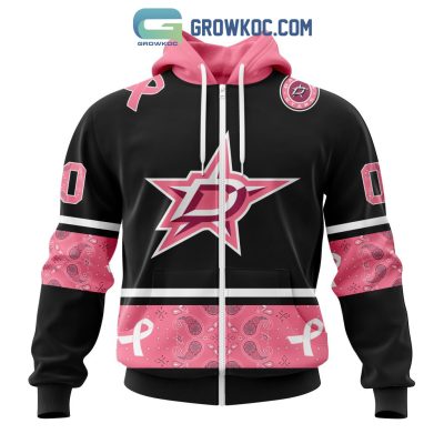Dallas Stars NHL Special Style Paisley In October We Wear Pink Breast Cancer Personalized Hoodie T Shirt