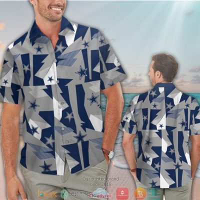 Dallas Cowboys Navy Grey Pattern Hawaiian Shirt, Short - Hot Sale 2025