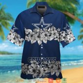 Dallas Cowboys Hibiscus Flower Line Hawaiian Shirt Short.jpg - demo10